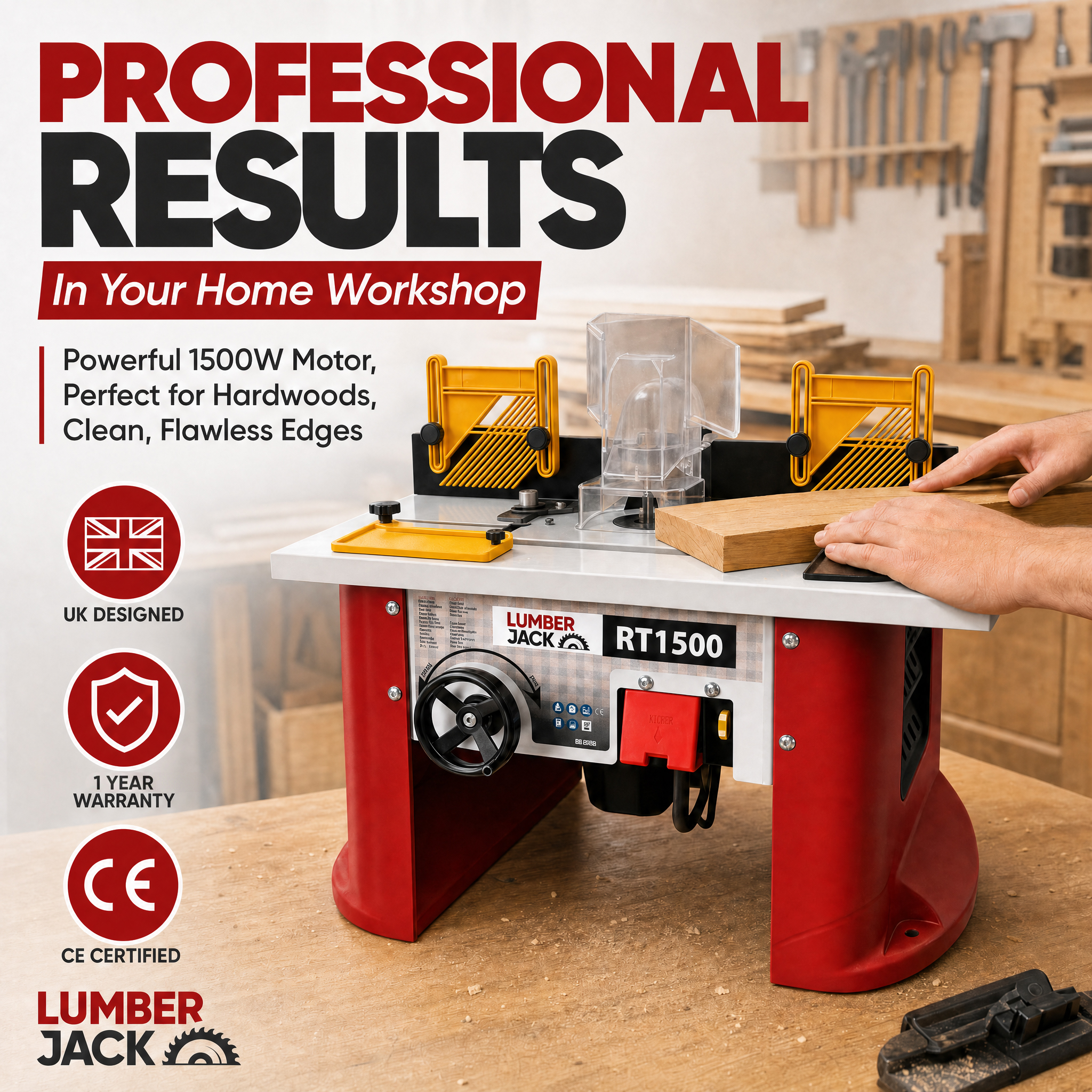Tool Save Router Table Lumberjack 1500W Variable Speed Bench Top Router Table with Integrated
