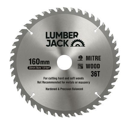Lumberjack 160mm 36T Trade Circular Saw Blades 20mm Bore