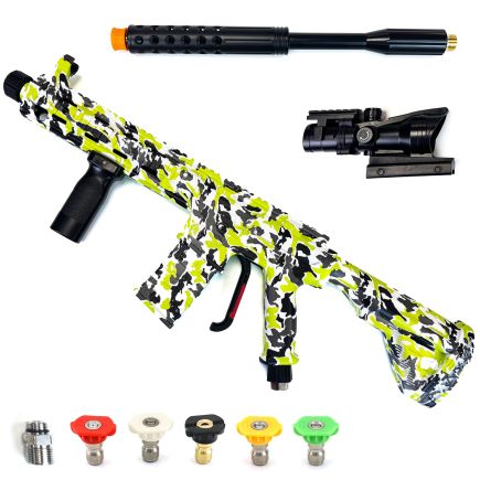 Autojack CAMO High Power 5000 PSI Pressure Washer Gun with Extension Wand, Replica Rifle Inspired Design Includes Telescopic Sight, Quick Release Coupling & M22 Adapter