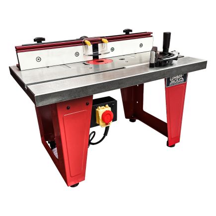 Lumberjack PRO SERIES Cast Iron Router Table With A One Piece Aluminium Fence & Compact Leg Stand