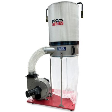 Lumberjack PRO SERIES 1500W Single Bag Dust Collector 203L Filtration 1 Micron Particles Includes Wheels