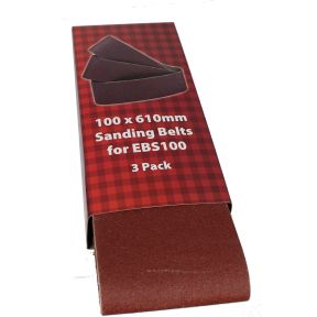 Lumberjack 40 80 120 Grit Sanding Belts Pack Of 3 For EBS100 Belt Sander