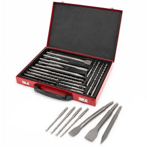 Lumberjack 17 Piece SDS Plus Drill Bit & Chisel Set in Metal Storage Case