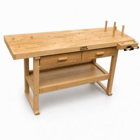 Lumberjack Heavy Duty Solid Wooden Woodworking Work Bench 2 Drawers & Vice