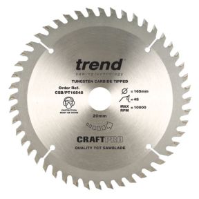 Trend CSB/PT16548 Craft Saw Blade Panel Trim 165mm x 48 Teeth x 20mm