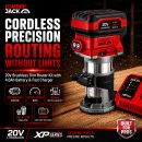 Lumberjack 20V Cordless Brushless Trim Router Kit with 4.0Ah Battery & Fast Charger