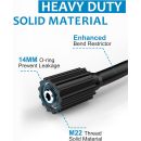 Autojack High Pressure Washer Hose 65FT 20M 2150 PSI Power Wash Replacement with M22 14mm Coupler & Adapters