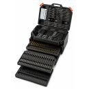Lumberjack 300Pc HSS Drill Bit Set for Masonry Metal Wood Flat Pozi Bits in Case