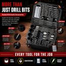 Lumberjack 300Pc HSS Drill Bit Set for Masonry Metal Wood Flat Pozi Bits in Case