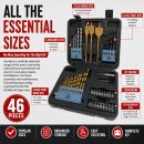 Lumberjack 46 Piece Drill Bit Set HSS Metal Wood Plastic Masonry