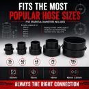 Lumberjack 5 Piece Dust Extractor Adaptor Set Adapts 100 mm Hose to 105 mm, 70 mm, 45 mm, 40 mm & 35 mm Universal Extraction Accessories
