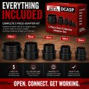 Lumberjack 5 Piece Dust Extractor Adaptor Set Adapts 100 mm Hose to 105 mm, 70 mm, 45 mm, 40 mm & 35 mm Universal Extraction Accessories