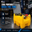 Autojack 220L Portable Diesel Fuel Tank with 12V Pump, Digital Flow Meter, 4m Hose & Dispensing Nozzle