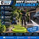 Autojack High Pressure Washer Hose 65FT 20M 2150 PSI Power Wash Replacement with M22 14mm Coupler & Adapters