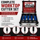 Lumberjack 4Pc TCT Kitchen Router Worktop Bit Set Tools Kit Cutter Laminate Worktop