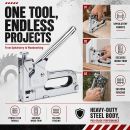 Lumberjack 3 in 1 Heavy Duty Staple Nail Gun Stapling & Nailing Tacker