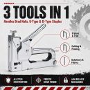 Lumberjack 3 in 1 Heavy Duty Staple Nail Gun Stapling & Nailing Tacker