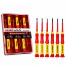 Lumberjack 6pc Insulated Precision Screwdriver Set VDE Certified, Soft Grip Handles, Chrome Vanadium Steel, Phillips & Flat Profile for Electrical Work