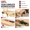 Lumberjack Heavy Duty Solid Wooden Woodworking Work Bench Drawer 2 Vice