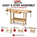 Lumberjack Heavy Duty Solid Wooden Woodworking Work Bench Drawer 2 Vice