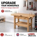 Lumberjack Heavy Duty Solid Wooden Woodworking Work Bench 2 Drawers & Vice