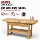 Lumberjack Heavy Duty Solid Wooden Woodworking Work Bench 2 Drawers & Vice
