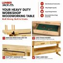 Lumberjack Heavy Duty Solid Wooden Woodworking Work Bench 4 Drawers & Vice