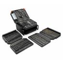 Lumberjack 300Pc HSS Drill Bit Set for Masonry Metal Wood Flat Pozi Bits in Case