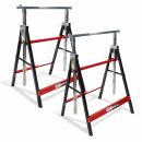 Lumberjack 2 x Lumberjack Folding Work Horse Trestle Saw Adjustable Height Stand 150kg Each