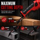 Lumberjack Reciprocating Recip Saw Heavy Duty with 1200W Motor for Metal Wood & Plastic Use